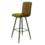 L Shape Black Metal Stand Bar Stools For Kitchen Brown ST-110