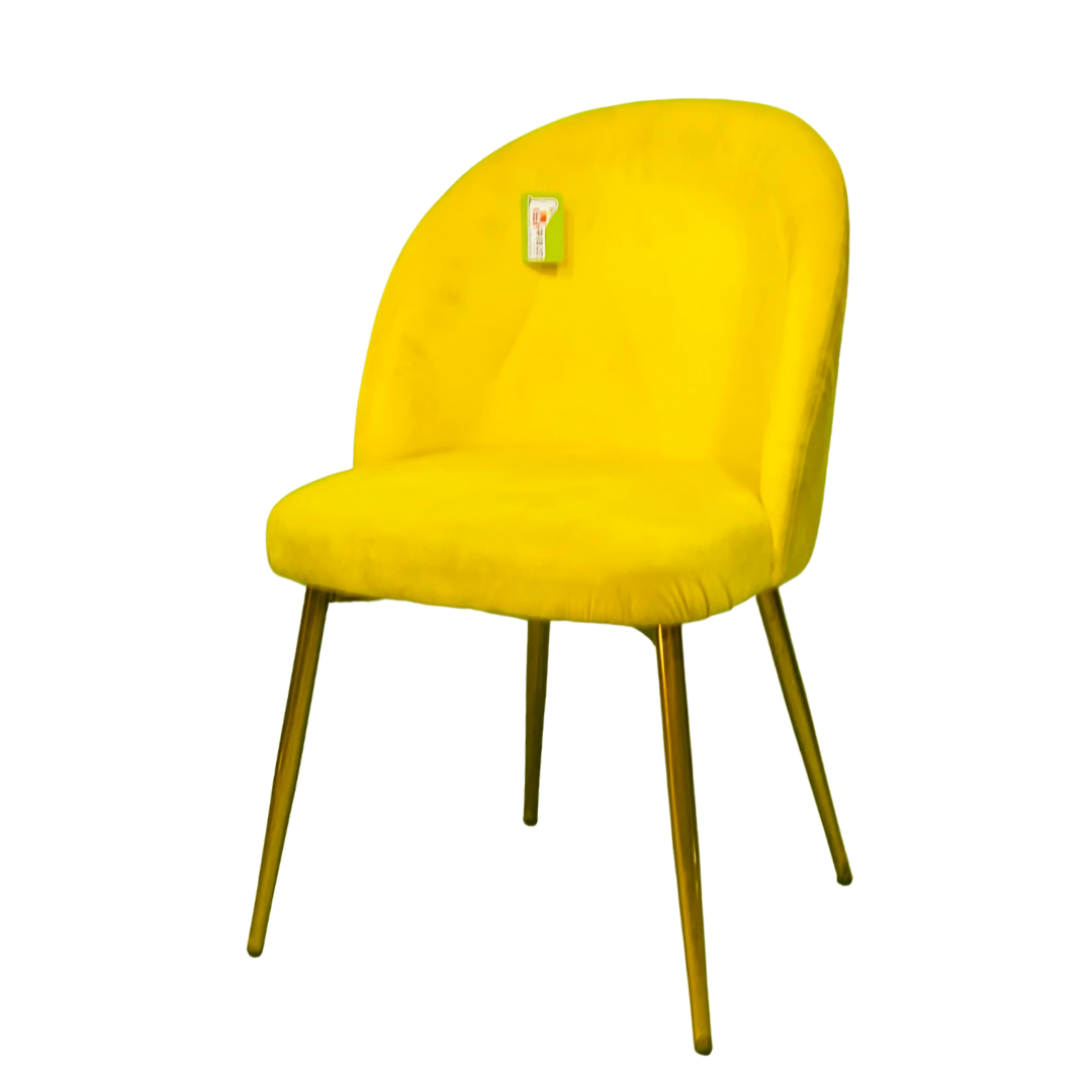 2 Yellow Velvet Dining Chair DC-146 - Image 1