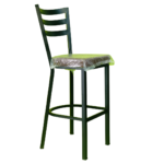 Black Metal Stand Bar Stools For Kitchen Black ST-107 - Image 2