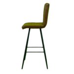 L Shape Black Metal Stand Bar Stools For Kitchen Brown ST-110 - Image 2