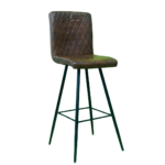 L Shape Black Metal Stand Bar Stools For Kitchen Brown ST-110 - Image 4