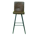 L Shape Black Metal Stand Bar Stools For Kitchen Brown ST-110 - Image 6