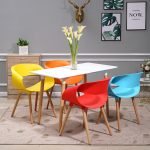 Modern Plastic Kitchen Dining Chairs Beech Wood Legs DC-131 - Image 12