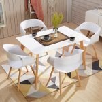 Modern Plastic Kitchen Dining Chairs Beech Wood Legs DC-131 - Image 15
