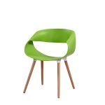 Modern Plastic Kitchen Dining Chairs Beech Wood Legs DC-131 - Image 3