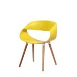 Modern Plastic Kitchen Dining Chairs Beech Wood Legs DC-131 - Image 4