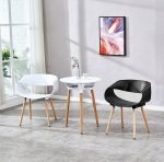 Modern Plastic Kitchen Dining Chairs Beech Wood Legs DC-131 - Image 2