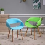 Modern Plastic Kitchen Dining Chairs Beech Wood Legs DC-131 - Image 9
