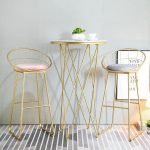 Golden Metal Stand Bar Stools For Kitchen ST-109 - Image 4
