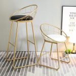 Golden Metal Stand Bar Stools For Kitchen ST-109 - Image 6