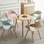 Modern Plastic Kitchen Dining Chairs Beech Wood Legs DC-131 - Image 14