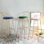 Golden Metal Stand Bar Stools For Kitchen ST-109 - Image 3