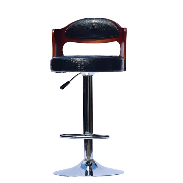 counter-height-adjustable-bar-stools-with-backrest-footrest-bs-004-1 Wooden Back Bar Stool ST-129 - Image 1