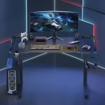 LED Lights Gaming Desk with Headphone Hook And Cup Holder GT-109 - Image 4