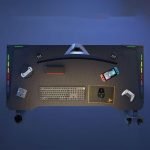 LED Lights Gaming Desk with Headphone Hook And Cup Holder GT-109 - Image 5