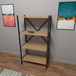 FurnatureDesign 4 Shelf Bookcase Customized Storage Shelves Book Cabinet Livingroom - Image 2