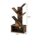 Mini Tree Bookshelf Wooden Book Storage Organizer Display Shelf Rack - Image 3