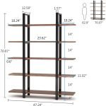 Living Room Display Rack Stand 5 Tier Bookcase Shelf - Image 5