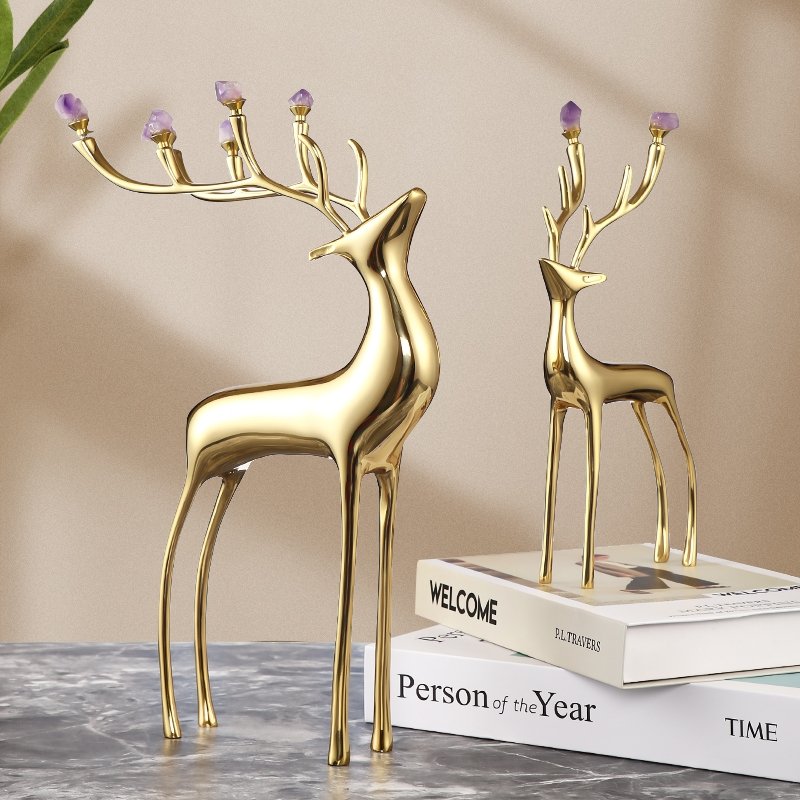 H801ec030f5754e4d93a4fc4e795296fbp Gold Crystal Deer - Image 1
