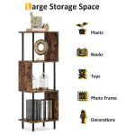 Cheap Wood Tall Corner Bookcase Bookshelf - Image 6