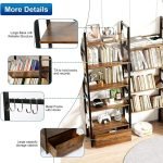 Book Ladder Storage Shelf Rack Bookcase - Image 5