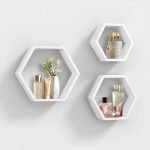 Wood Mounted Hexagon Shelves