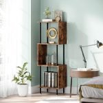 Cheap Wood Tall Corner Bookcase Bookshelf