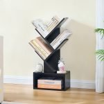 Mini Tree Bookshelf Wooden Book Storage Organizer Display Shelf Rack - Image 2