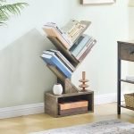 Mini Tree Bookshelf Wooden Book Storage Organizer Display Shelf Rack - Image 4