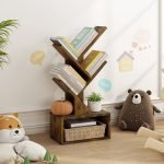 Mini Tree Bookshelf Wooden Book Storage Organizer Display Shelf Rack