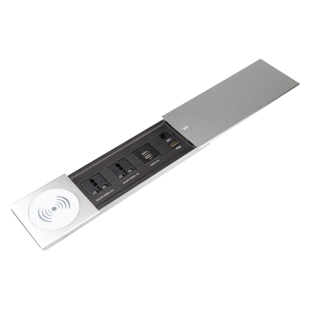 H5e7bc83ea2a74e10a1f169136b4df455D Electric Box Tabletop Wireless Charging Socket - Image 1