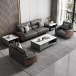 Simple Modern Office Sofa with Coffee Table OS-109 - Image 5